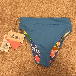 Maaji Pool Blue Suzy Q High Rise/High Leg Bikini Bottom